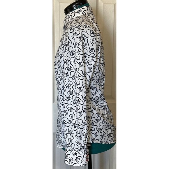 Talbots Wrinkle-Resistant Blouse Ribbon Pattern Cotton Blend Women's Size 8 - Picture 7 of 15